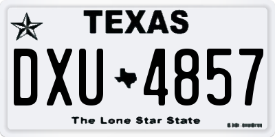 TX license plate DXU4857