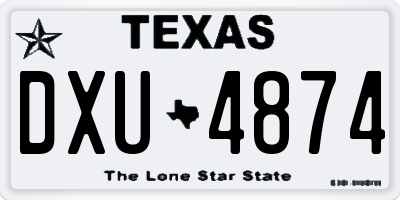 TX license plate DXU4874