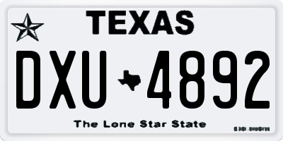 TX license plate DXU4892