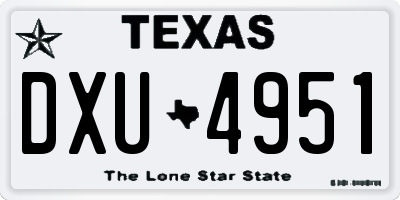 TX license plate DXU4951