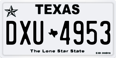 TX license plate DXU4953