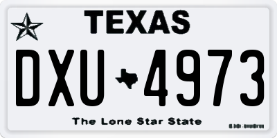 TX license plate DXU4973