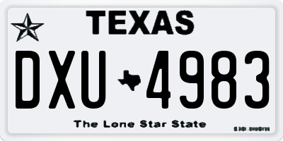 TX license plate DXU4983