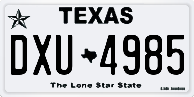 TX license plate DXU4985