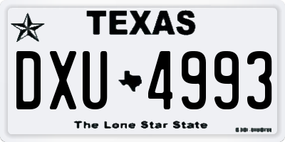 TX license plate DXU4993