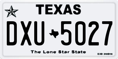 TX license plate DXU5027