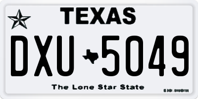 TX license plate DXU5049