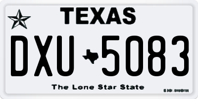 TX license plate DXU5083