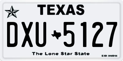 TX license plate DXU5127
