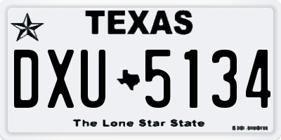 TX license plate DXU5134