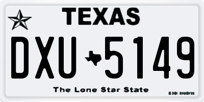 TX license plate DXU5149
