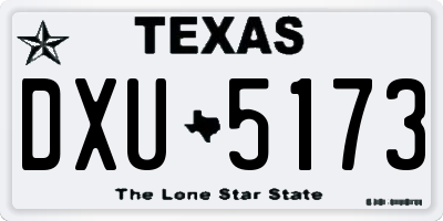 TX license plate DXU5173