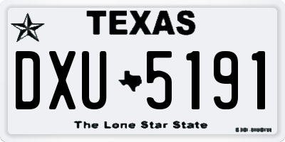 TX license plate DXU5191