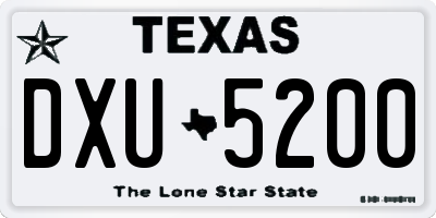 TX license plate DXU5200