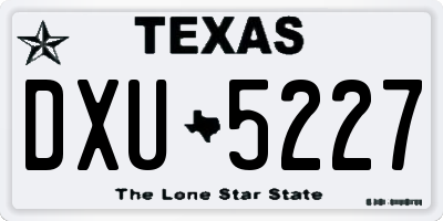 TX license plate DXU5227