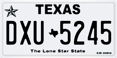 TX license plate DXU5245