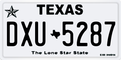 TX license plate DXU5287