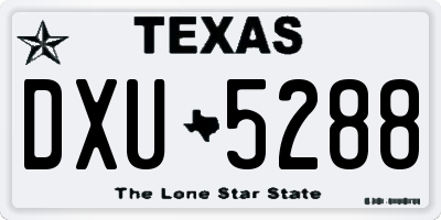 TX license plate DXU5288