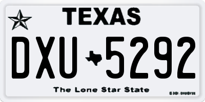 TX license plate DXU5292