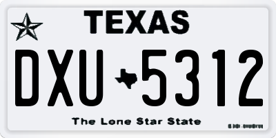 TX license plate DXU5312