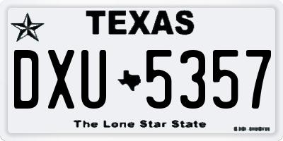 TX license plate DXU5357