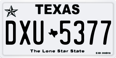 TX license plate DXU5377