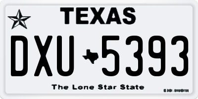 TX license plate DXU5393
