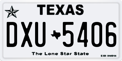 TX license plate DXU5406
