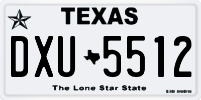 TX license plate DXU5512