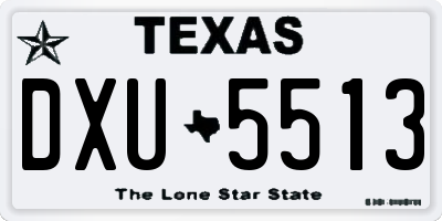 TX license plate DXU5513