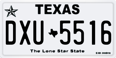 TX license plate DXU5516