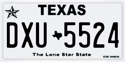 TX license plate DXU5524