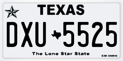 TX license plate DXU5525