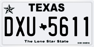 TX license plate DXU5611