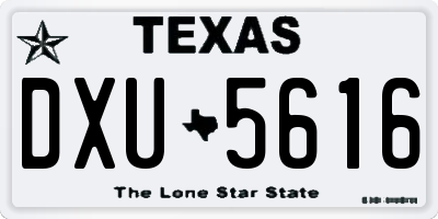 TX license plate DXU5616