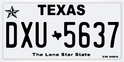 TX license plate DXU5637