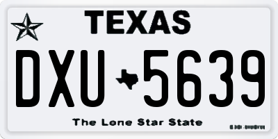 TX license plate DXU5639