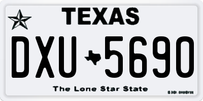 TX license plate DXU5690