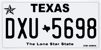 TX license plate DXU5698