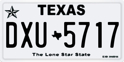 TX license plate DXU5717