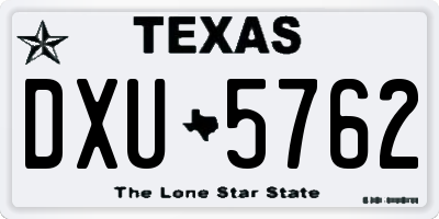 TX license plate DXU5762