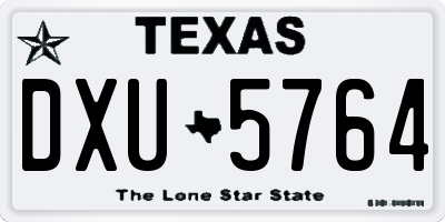 TX license plate DXU5764
