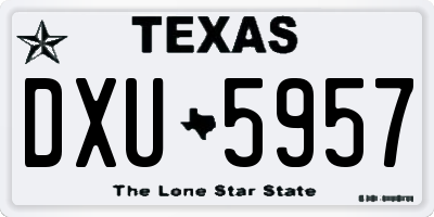 TX license plate DXU5957