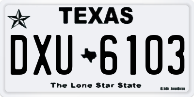 TX license plate DXU6103