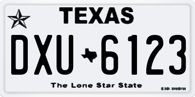 TX license plate DXU6123