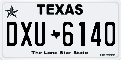 TX license plate DXU6140