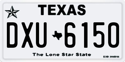 TX license plate DXU6150