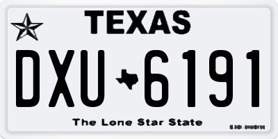 TX license plate DXU6191
