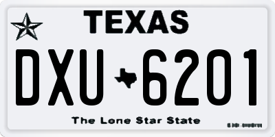TX license plate DXU6201