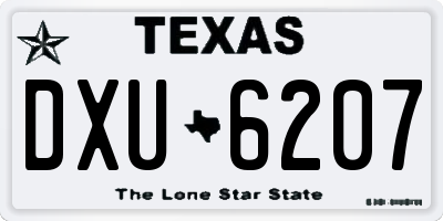 TX license plate DXU6207